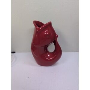 GurglePot Red 6.5 Fish Ceramic Designed in Seattle Wa 2006